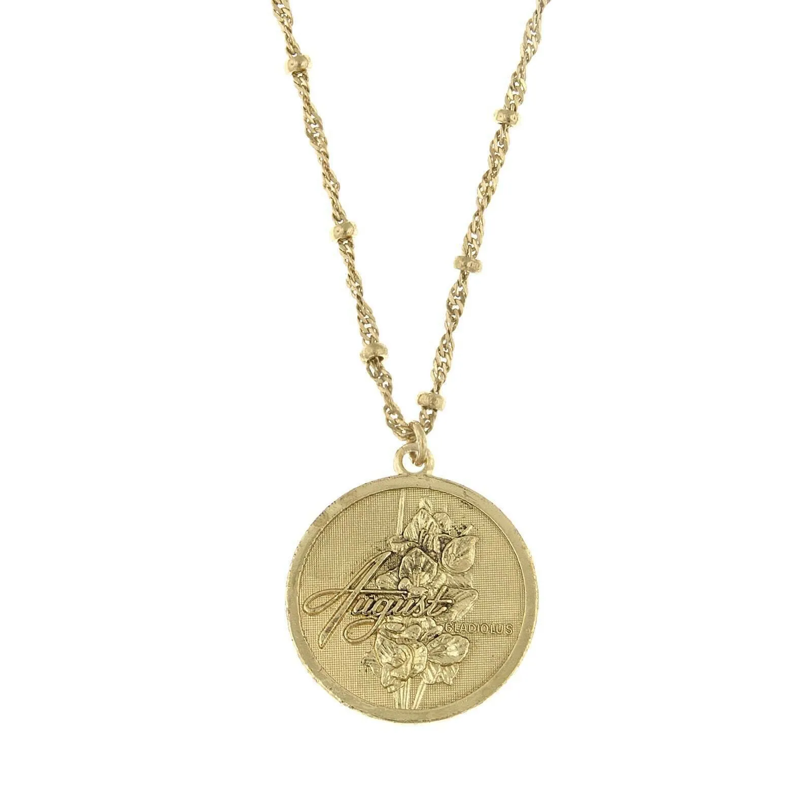 1928 Jewelry Flower Of The Month Pendant Necklace 16"