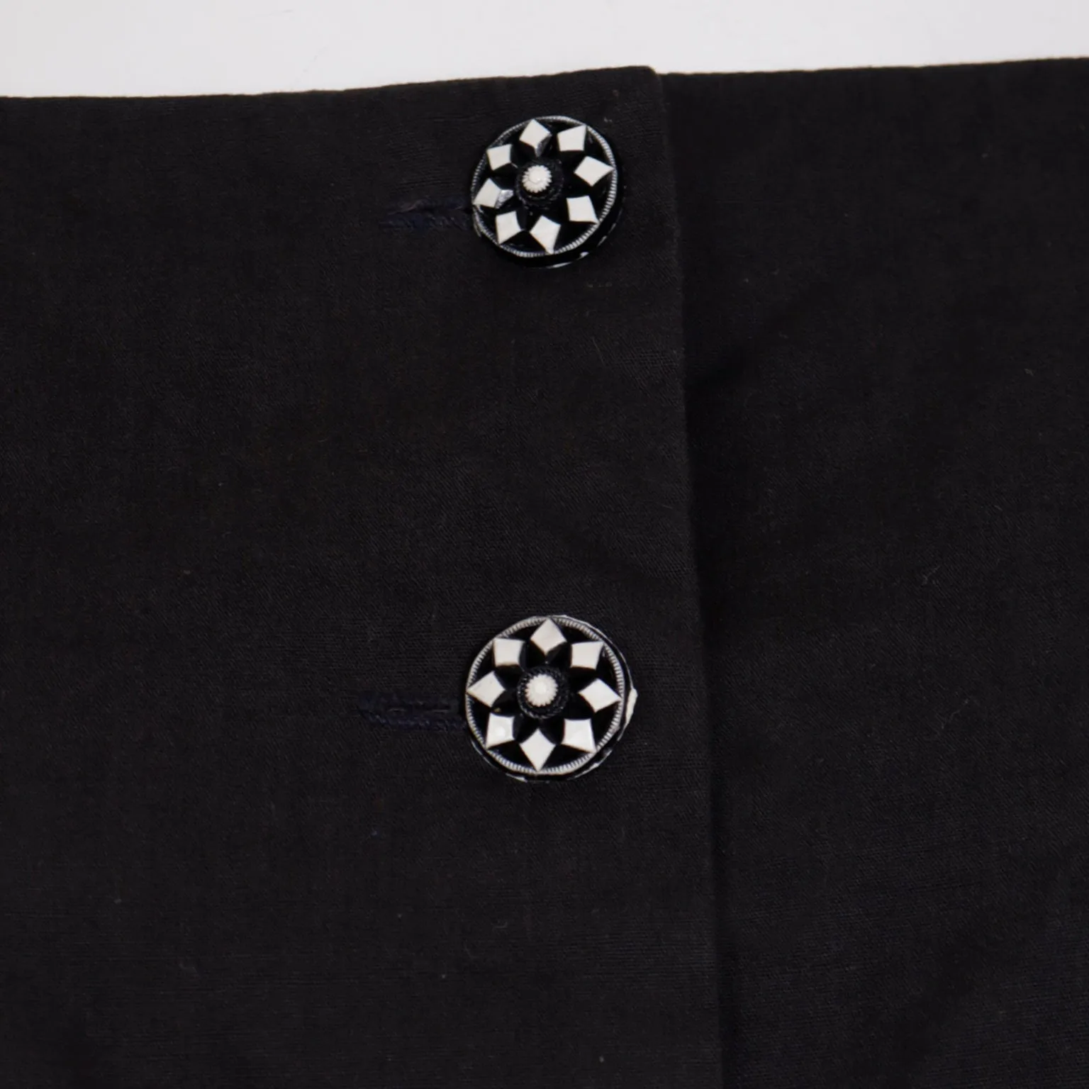 1960s Vintage 2 Pc Dress in Black & White Lace Print Skirt & Top