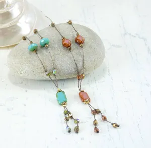 19" Rectangle Tassel Necklace (4 Colors)