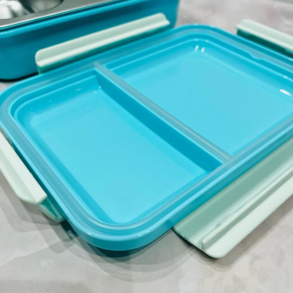 2 Compartment Leak Proof Stainless Steel Insulated Lunch Tiffin Box (750ml)
