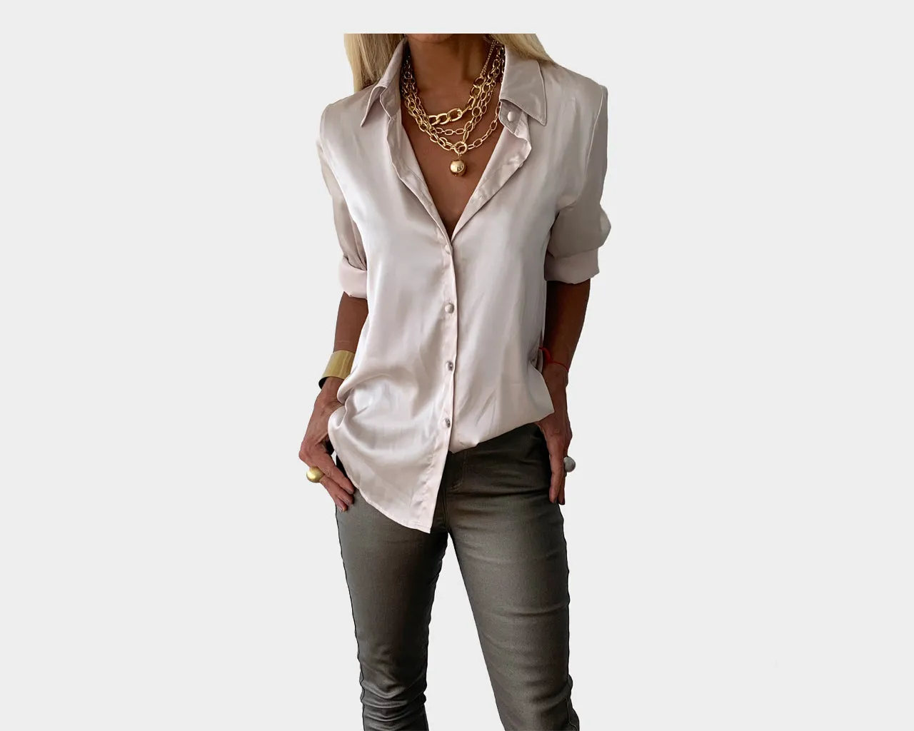 2 Desert Sand long Sleeve Dress Shirt - The Milano