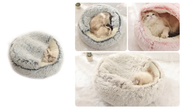 2-in-1 Round Plush Pet Sofa - Small