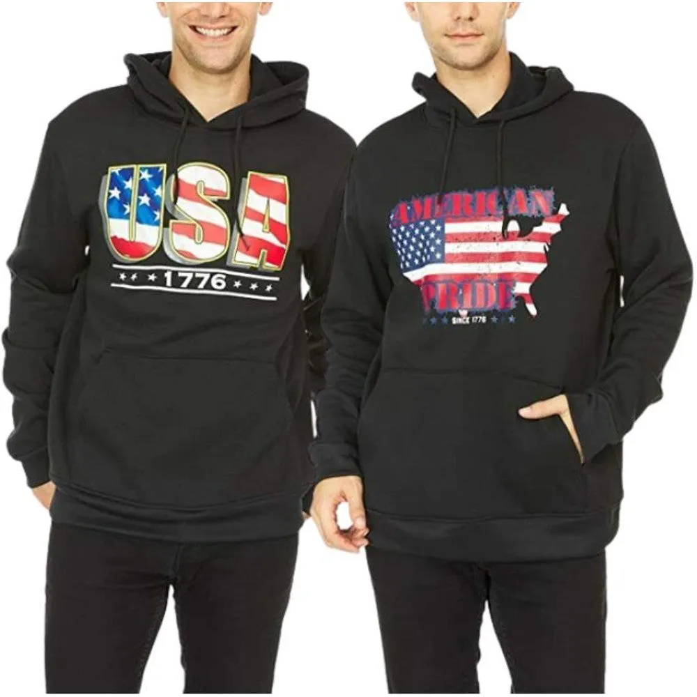 2-Pack: Men's Fleece-Lined Pullover Hoodies
