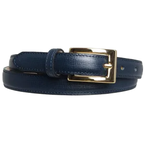 20 mm Saffiano Leather Belt Blue