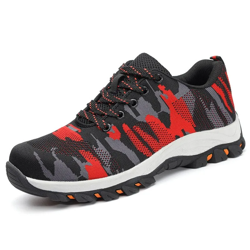 2019 New Men's Outdoor Breathable Steel Toe Protective Work Shoes Men Steel Mid Sole Indestructible Puncture Proof Safety Shoes