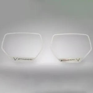2020-2024 C8 Corvette - Side Mirror Trim STINGRAY Style | Brushed Stainless