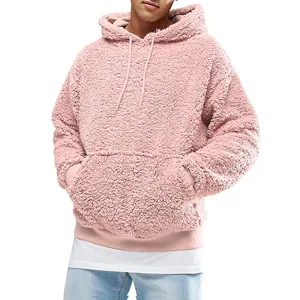 2020 autumn and winter plush plush hooded men's sweater jacket