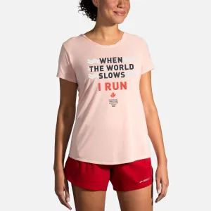 2020 Brooks TCM Marathon Distance Short Sleeve Tee - Heather Flamingo (Women's Sizing)