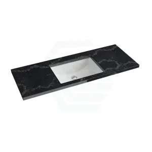 20/40/60mm Gloss Black Swan Stone Top Calacatta Quartz with Undermount Basin