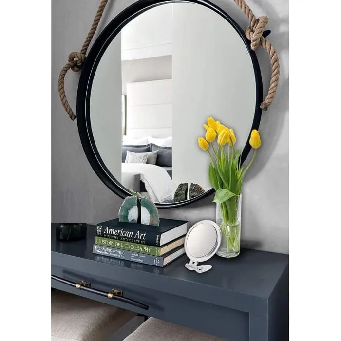 20x Magnifying Hand Mirror For Makeup Application (10 Cm Black)