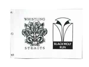 21&quot; X 13&quot; EMBROIDERED WHISTLING STRAITS AND BLACKWOLF RUN DUAL LOGOED PIN FLAG
