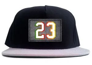 23 Cement Print Colorful Jersey 2 Tone Snapback Hat