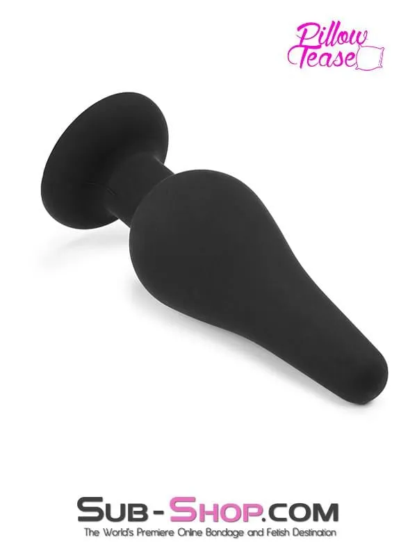 2357M      Medium Black Silicone Flare Anal Plug