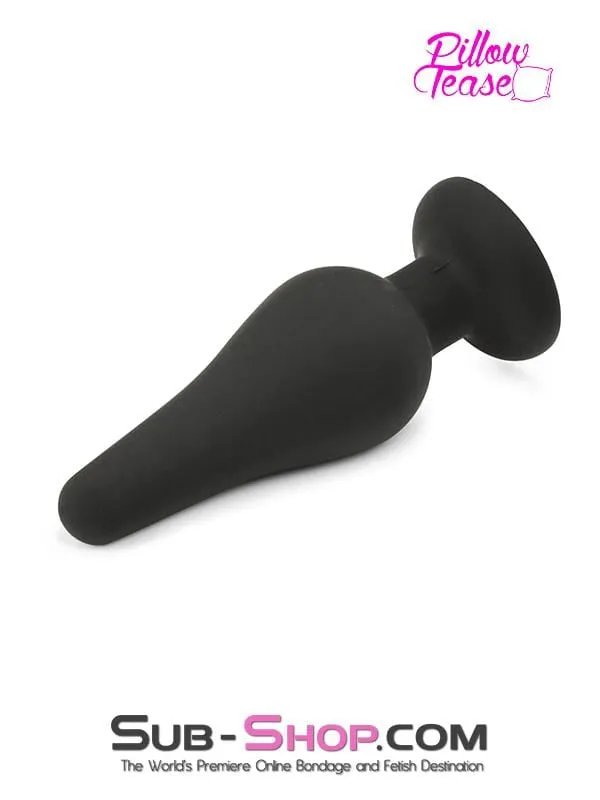 2357M      Medium Black Silicone Flare Anal Plug