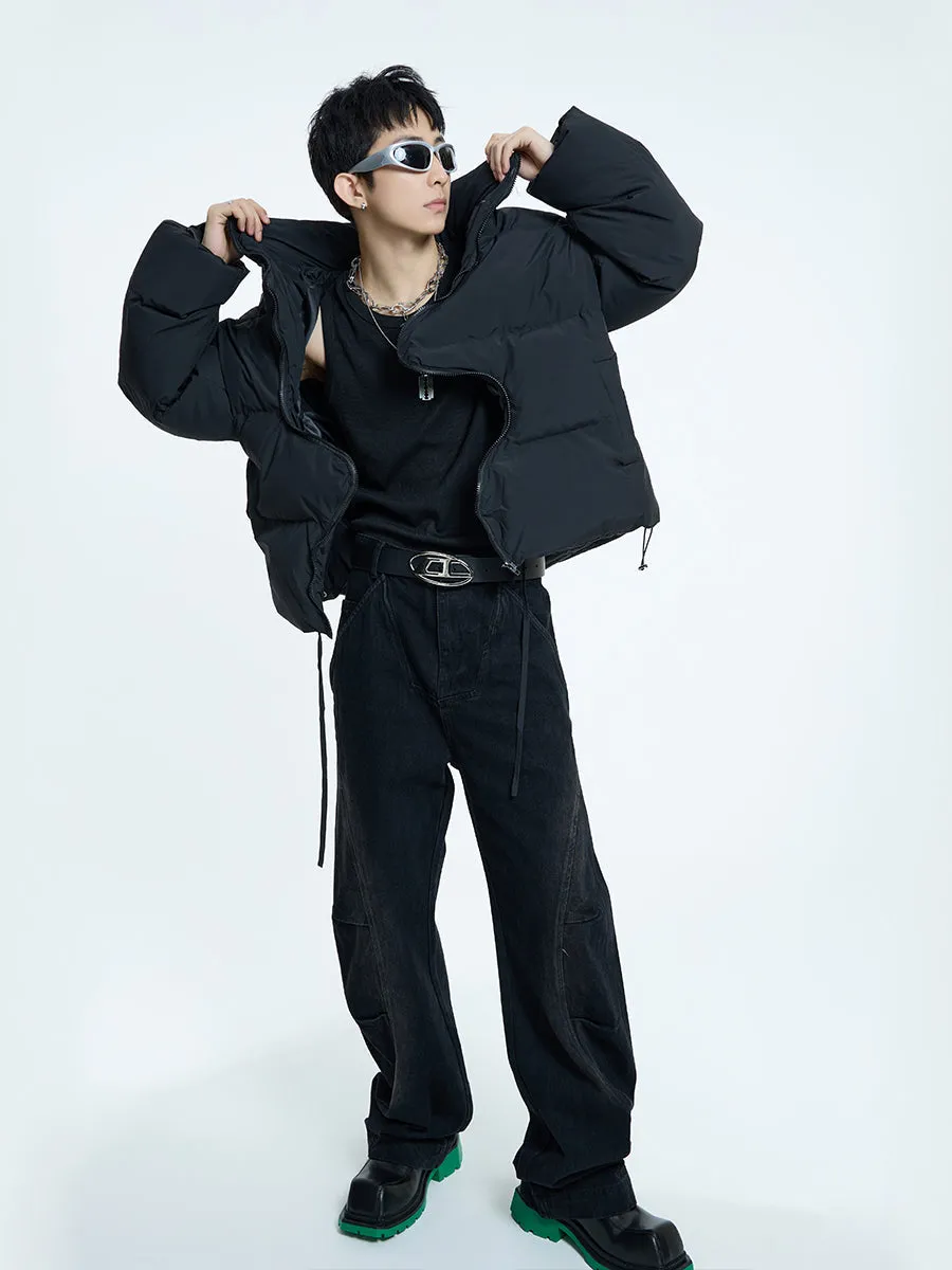 【23s September.】Irregular Zipper Design Padded Jacket -L