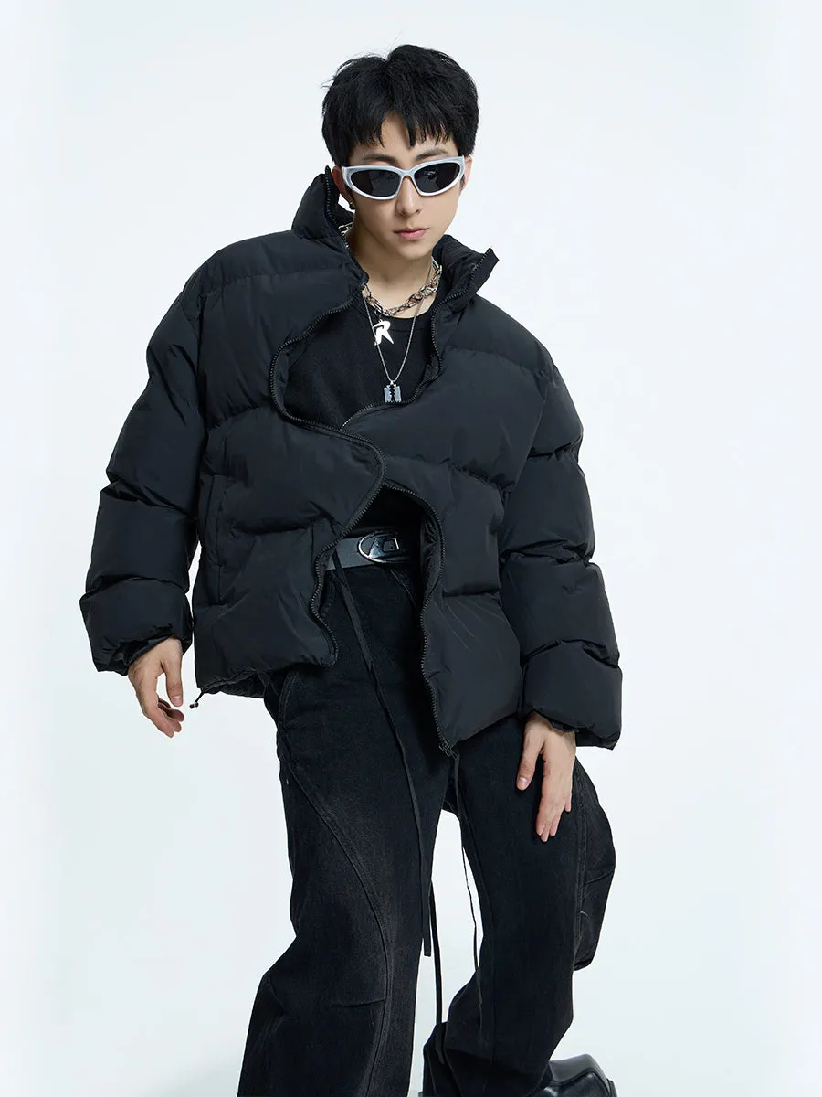 【23s September.】Irregular Zipper Design Padded Jacket -L