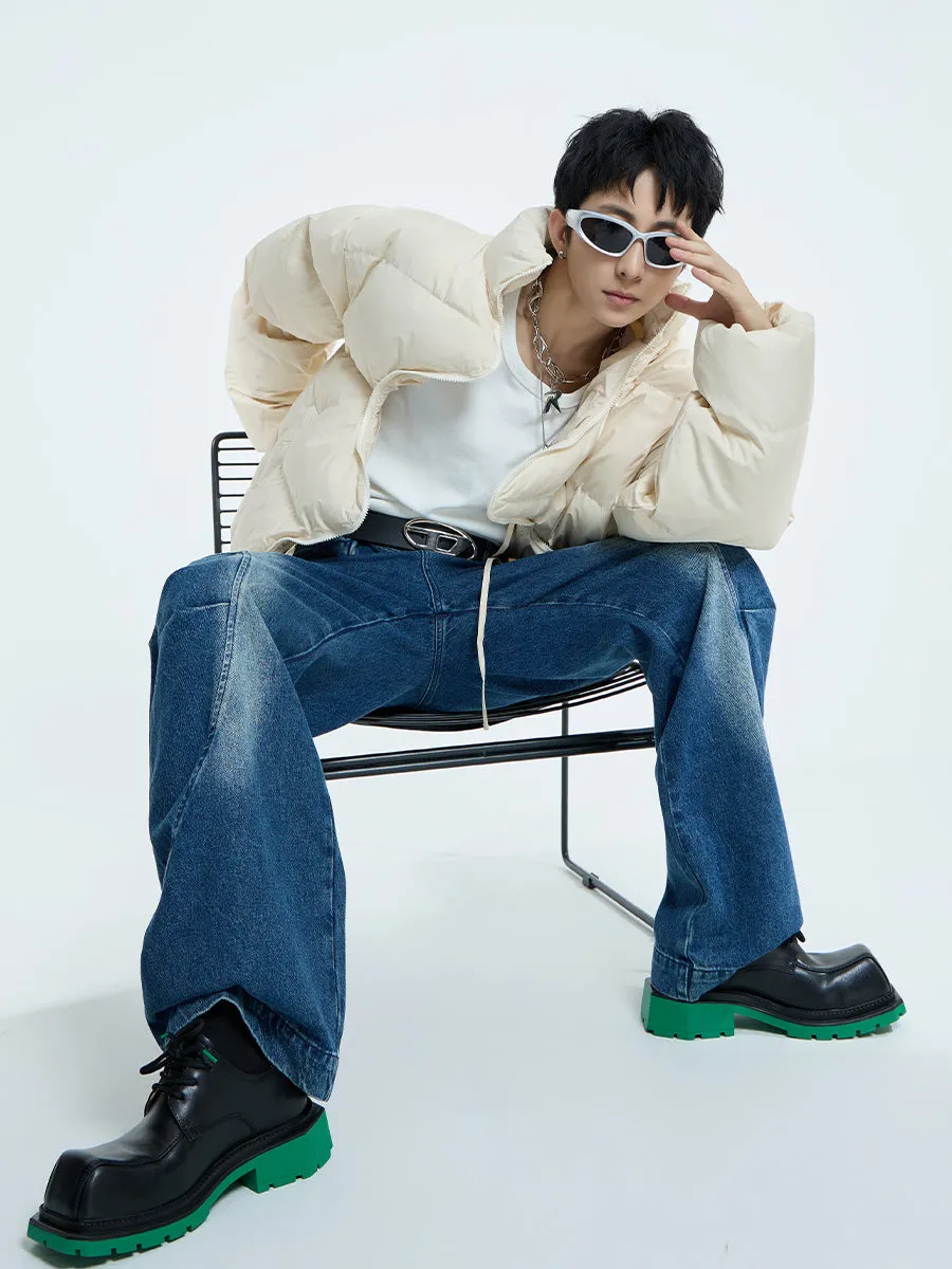 【23s September.】Irregular Zipper Design Padded Jacket -L