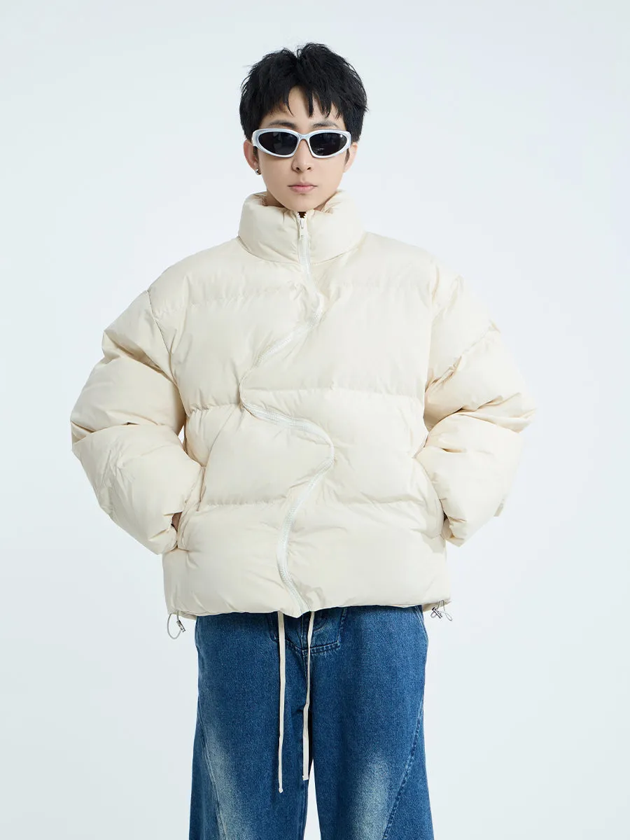 【23s September.】Irregular Zipper Design Padded Jacket -L