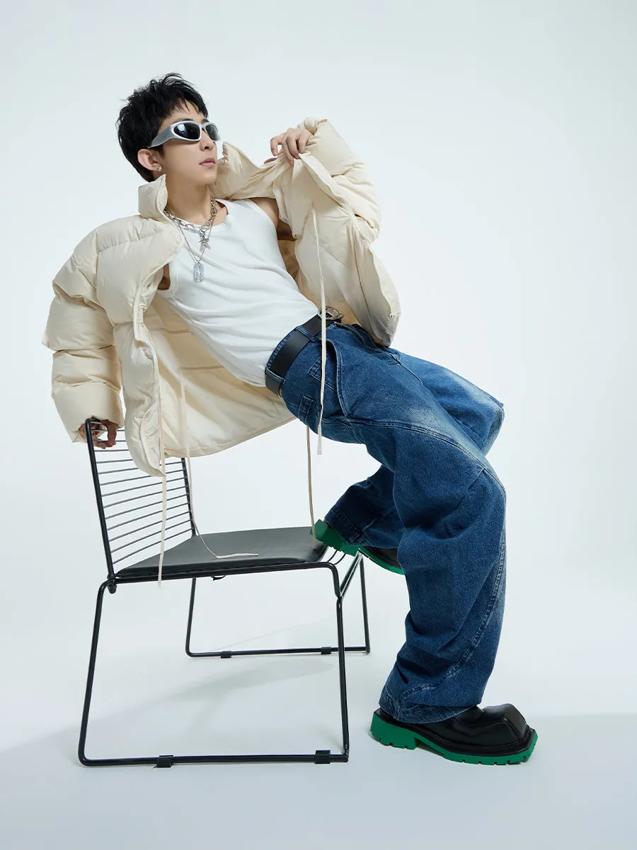 【23s September.】Irregular Zipper Design Padded Jacket -L