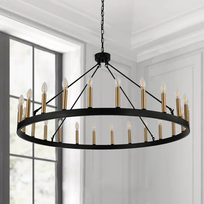 24-Lights Light Luxury Wagon Wheel Chandelier