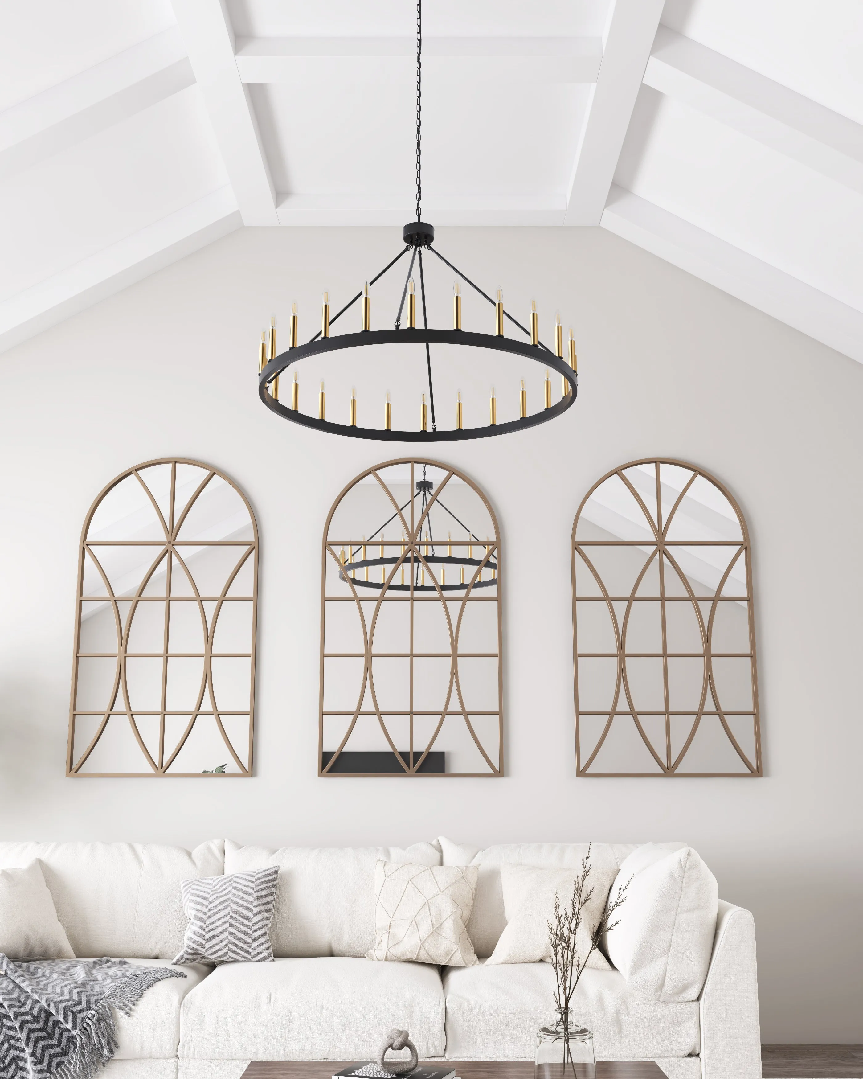 24-Lights Light Luxury Wagon Wheel Chandelier