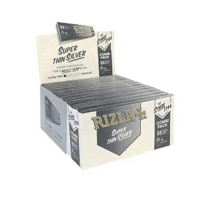 24 Rizla Silver Super Thin King Size Rolling Papers   Tips Combi Pack