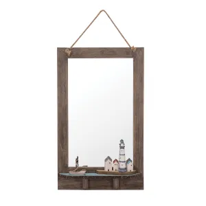 26 in. Wood Seaside Village Mirror