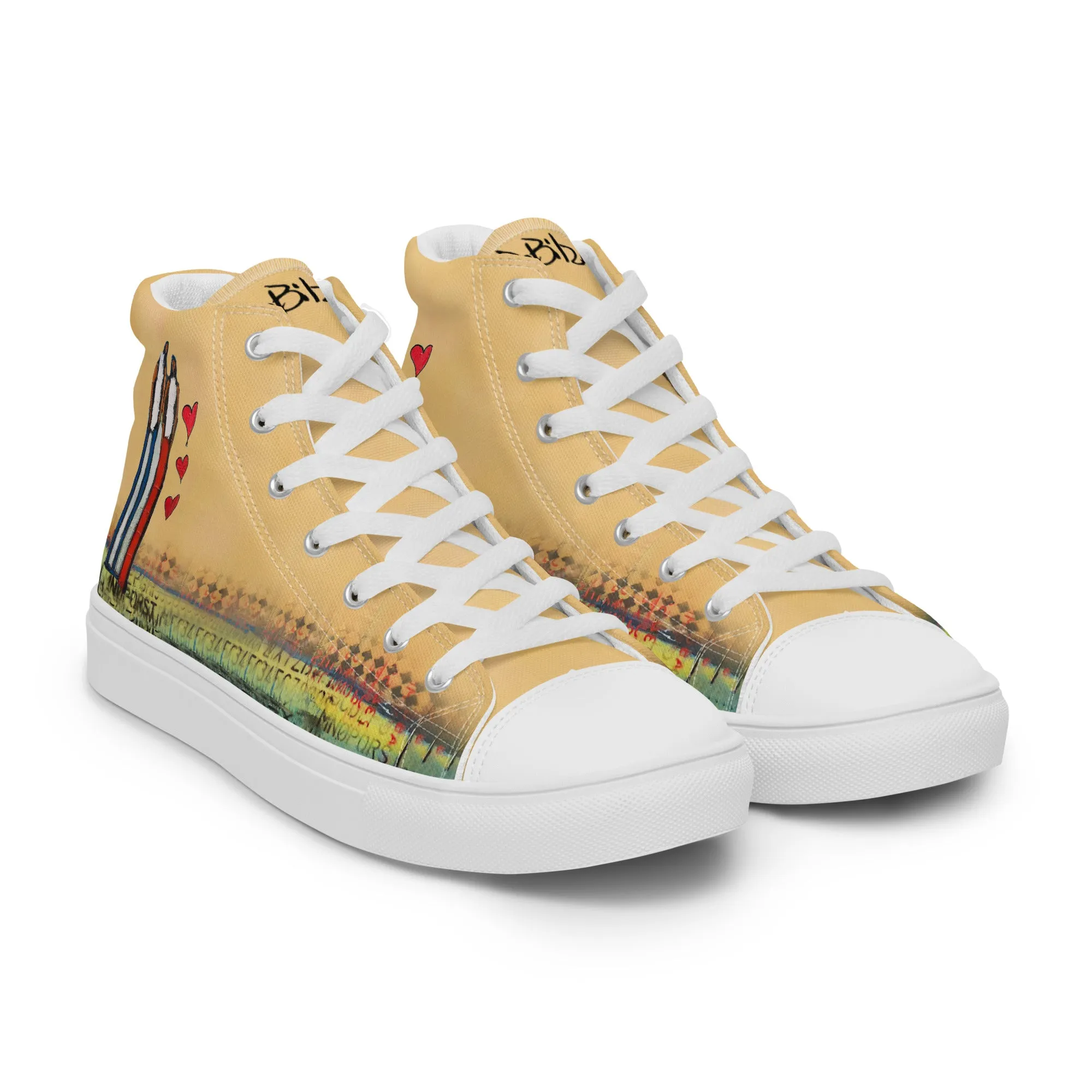 3 of hearts Women’s high top canvas shoes