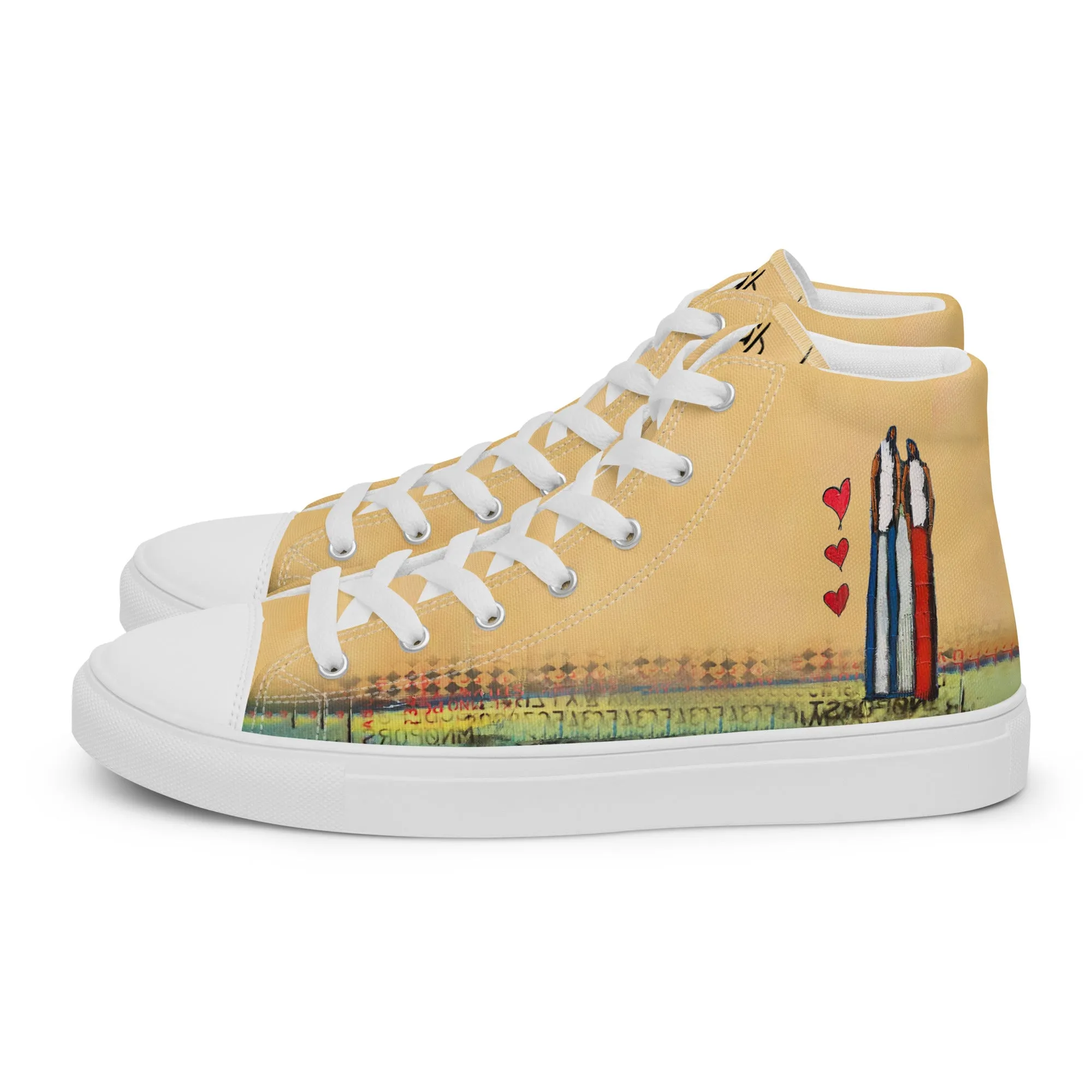 3 of hearts Women’s high top canvas shoes