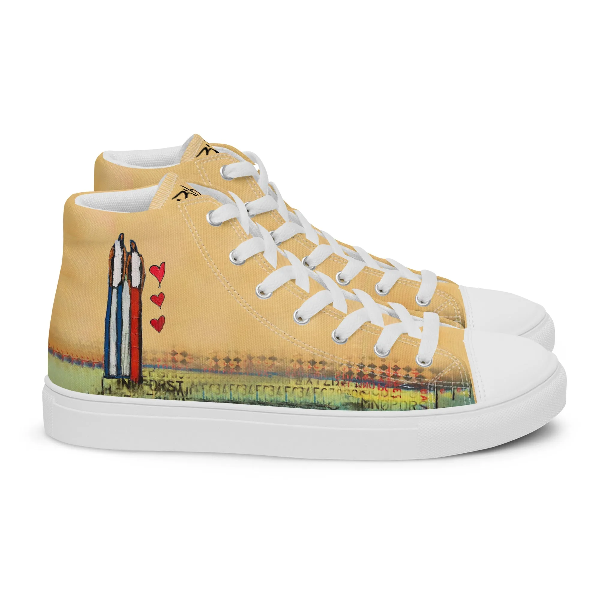 3 of hearts Women’s high top canvas shoes