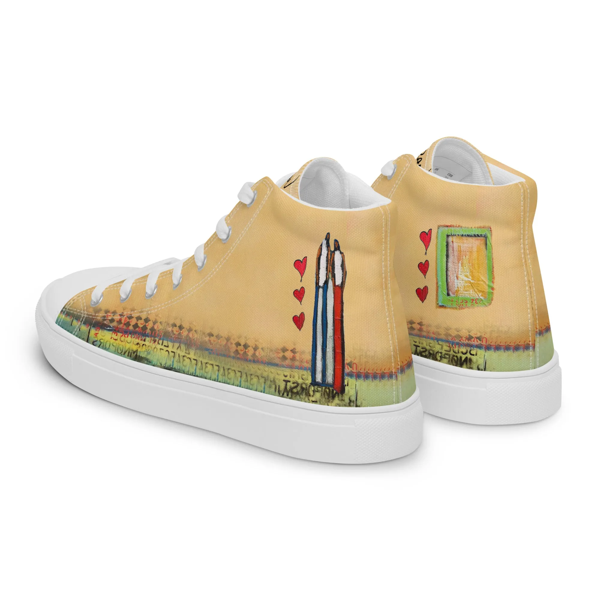 3 of hearts Women’s high top canvas shoes