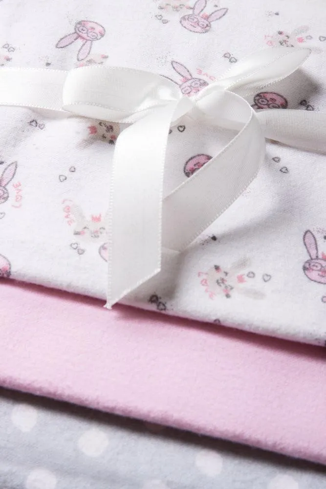 3 Pack Floral Receiver Blankets Pink