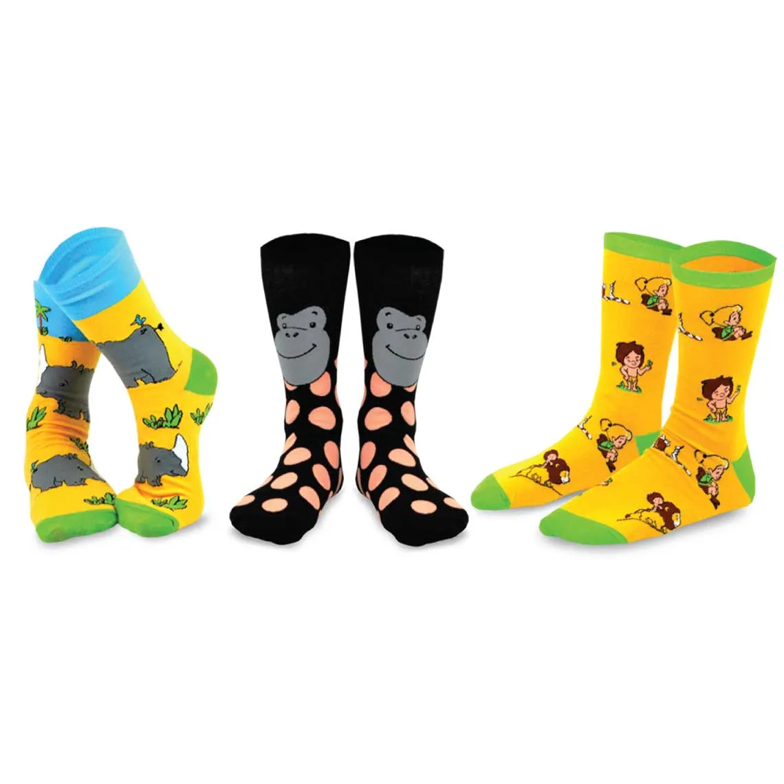 3 Pair Safari Animal Crew Socks