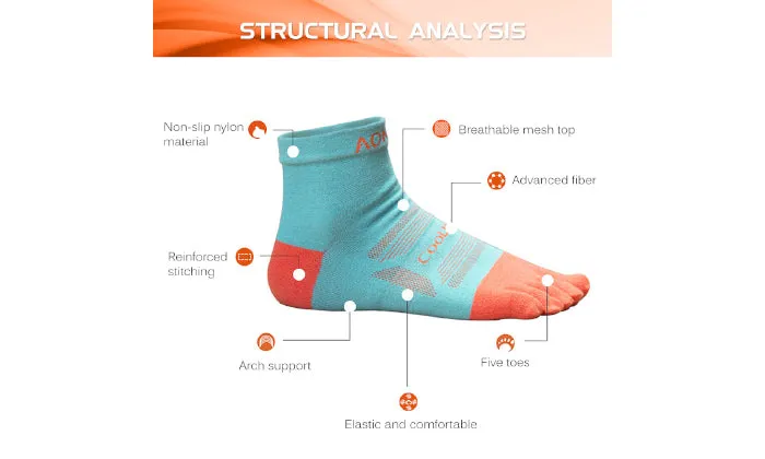 3 Pairs Sports Toe Socks