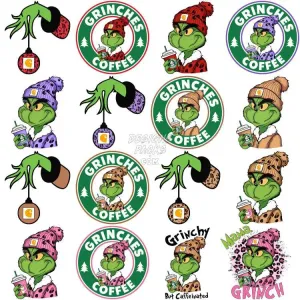30 Grinch Drinks CHRISTMAS Designs Bundle PNG