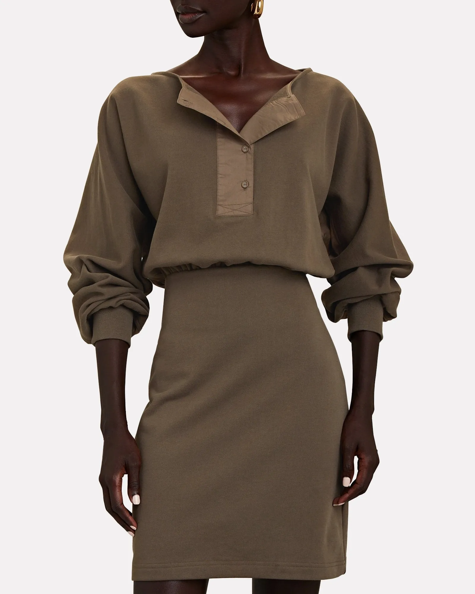 3.1 Phillip Lim French Terry Henley Mini Dress