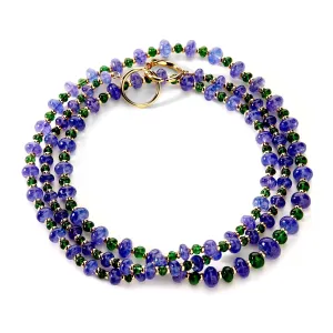 34 inch Tanzanite Bead Necklace
