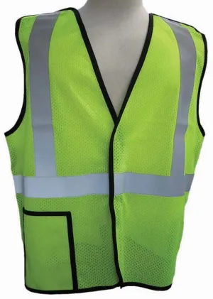 3A Safety - Five-point Breakaway ANSI Class II Safety Vest Lime Color Size 4X-large