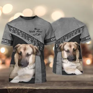 3D Dog T Shirts, Kangal Love Never Walk Alone All Over Print T-Shirt, Gift For Pet Loves