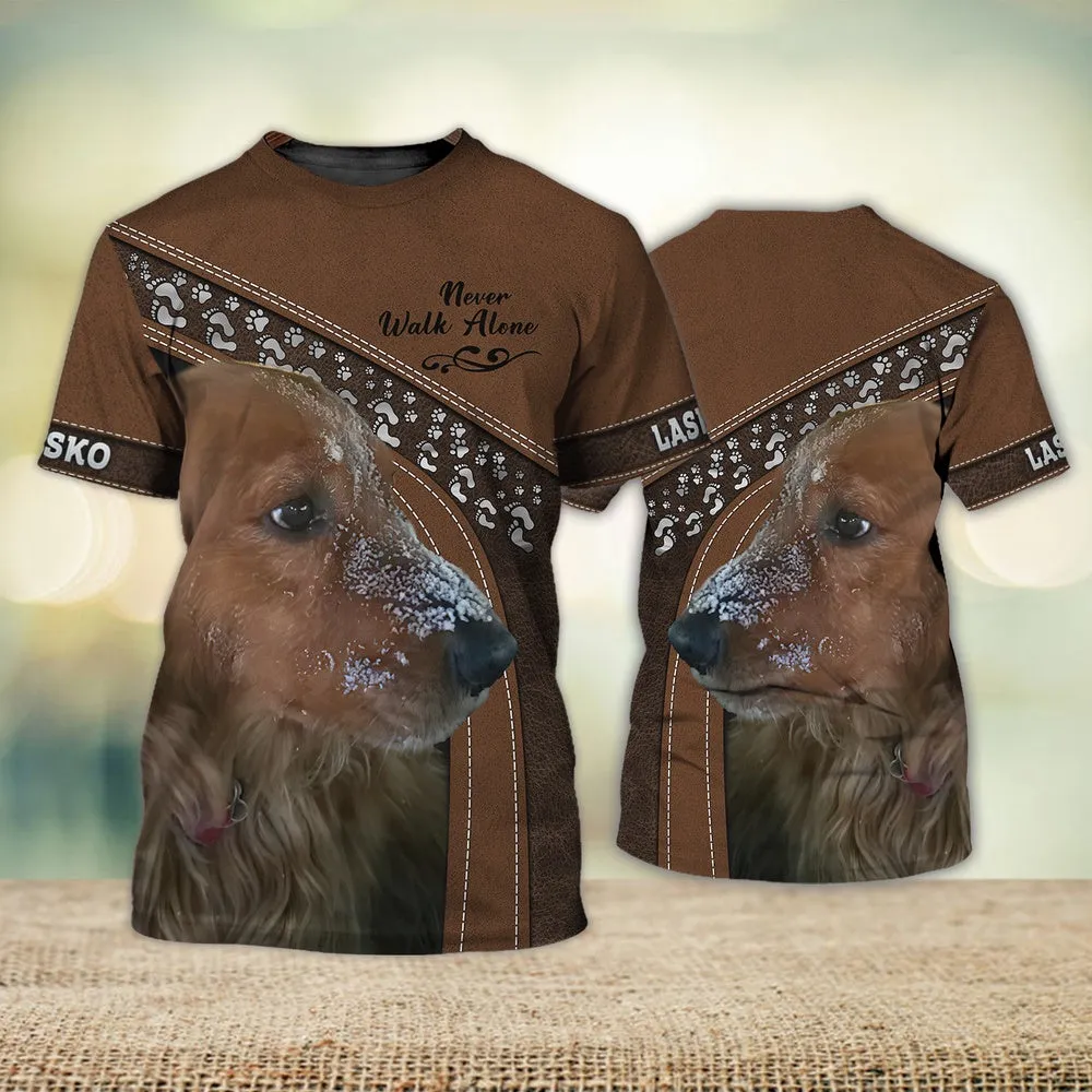 3D Dog T Shirts, Lasko Love Never Walk Alone All Over Print T-Shirt, Gift For Pet Loves