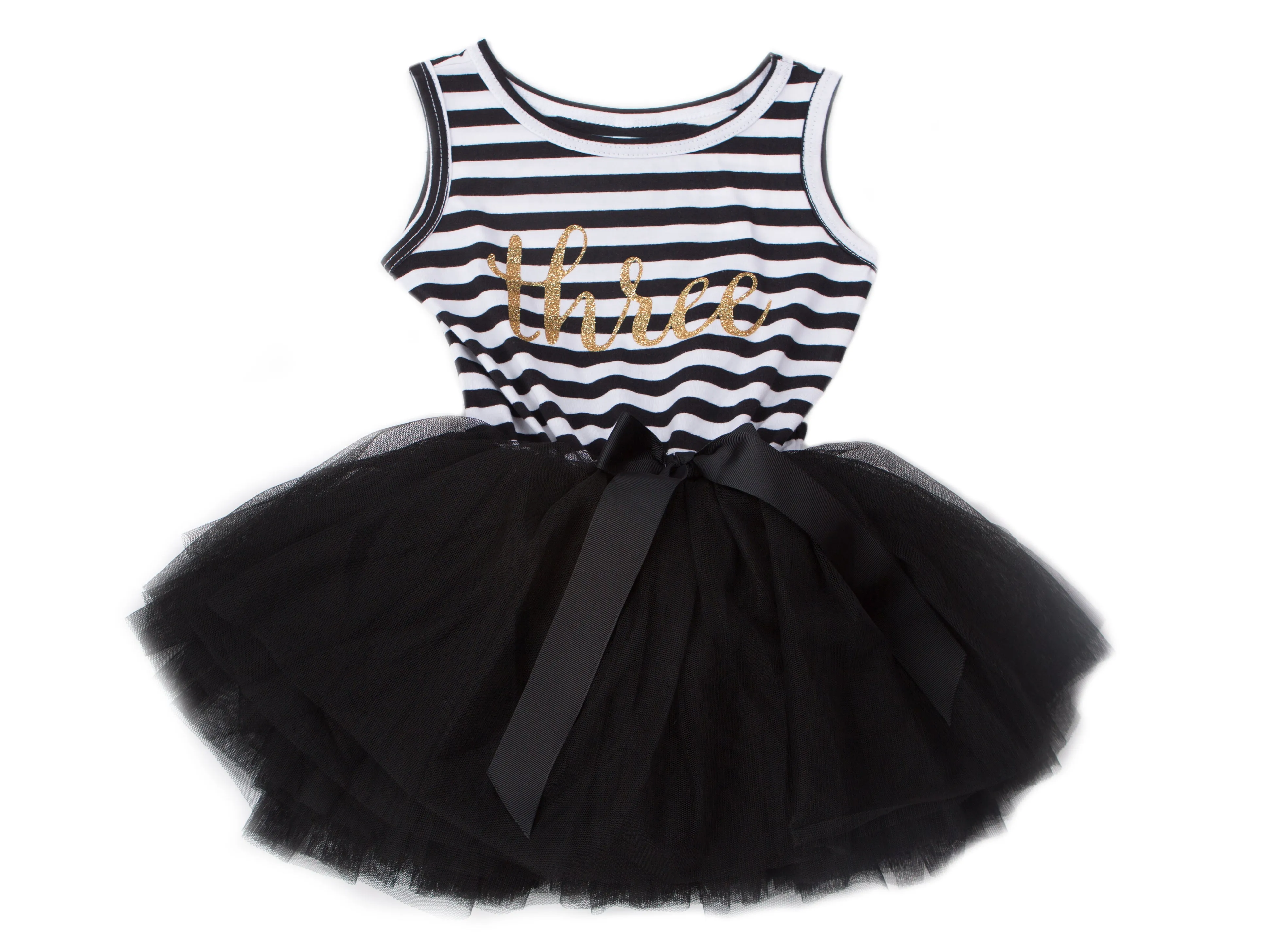 3rd Birthday Dress - Striped (Sleeveless)