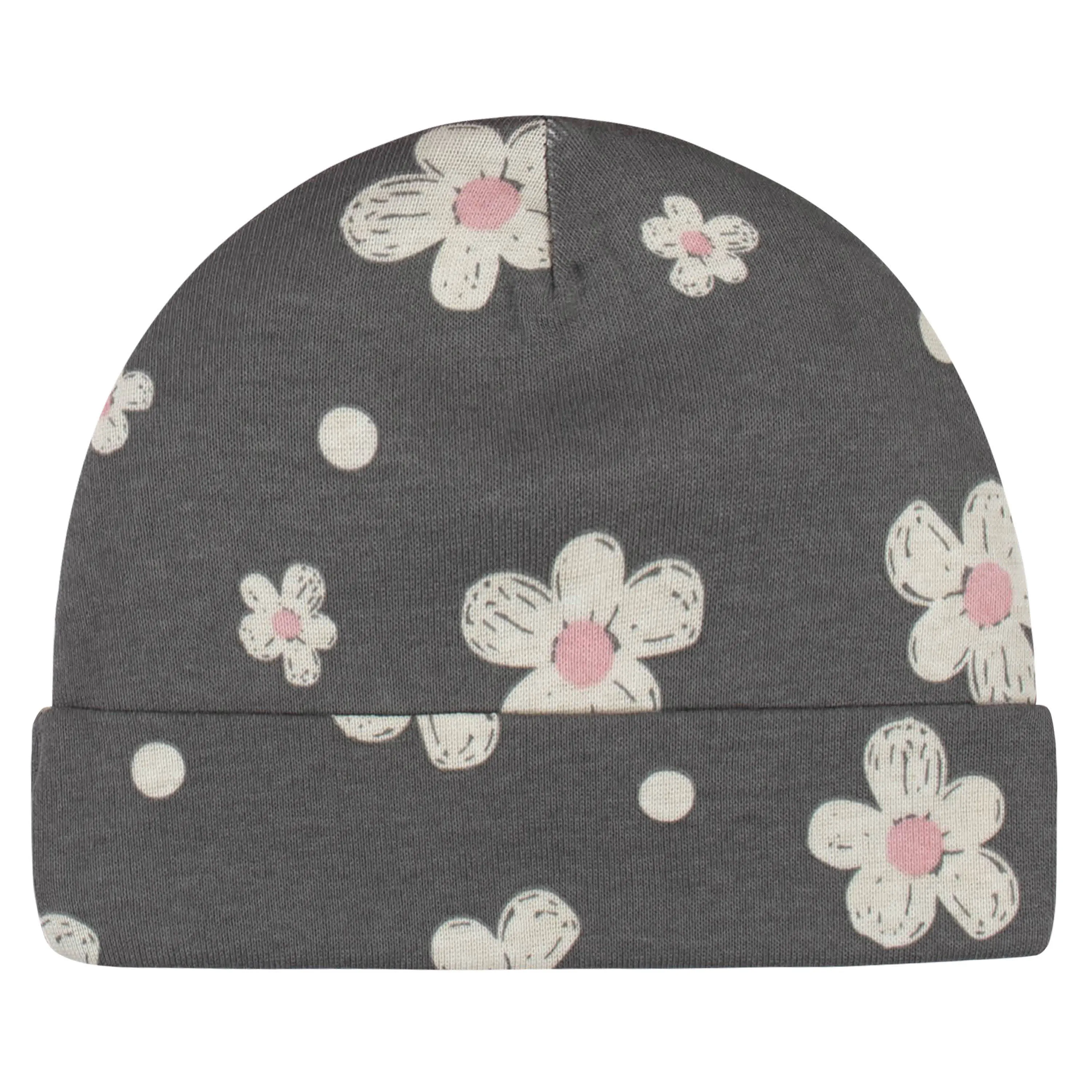 4-Pack Baby Girls Leopard Caps