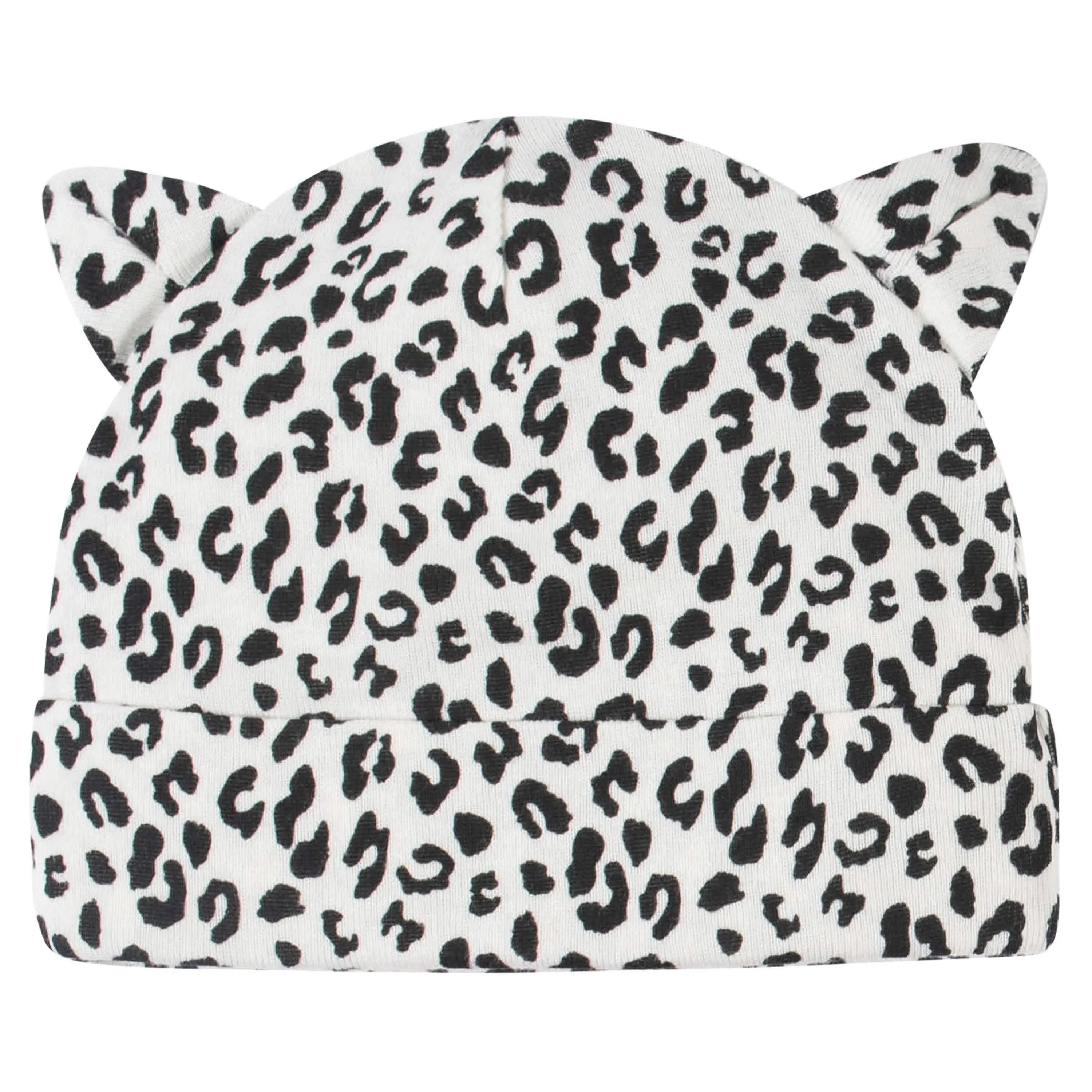4-Pack Baby Girls Leopard Caps