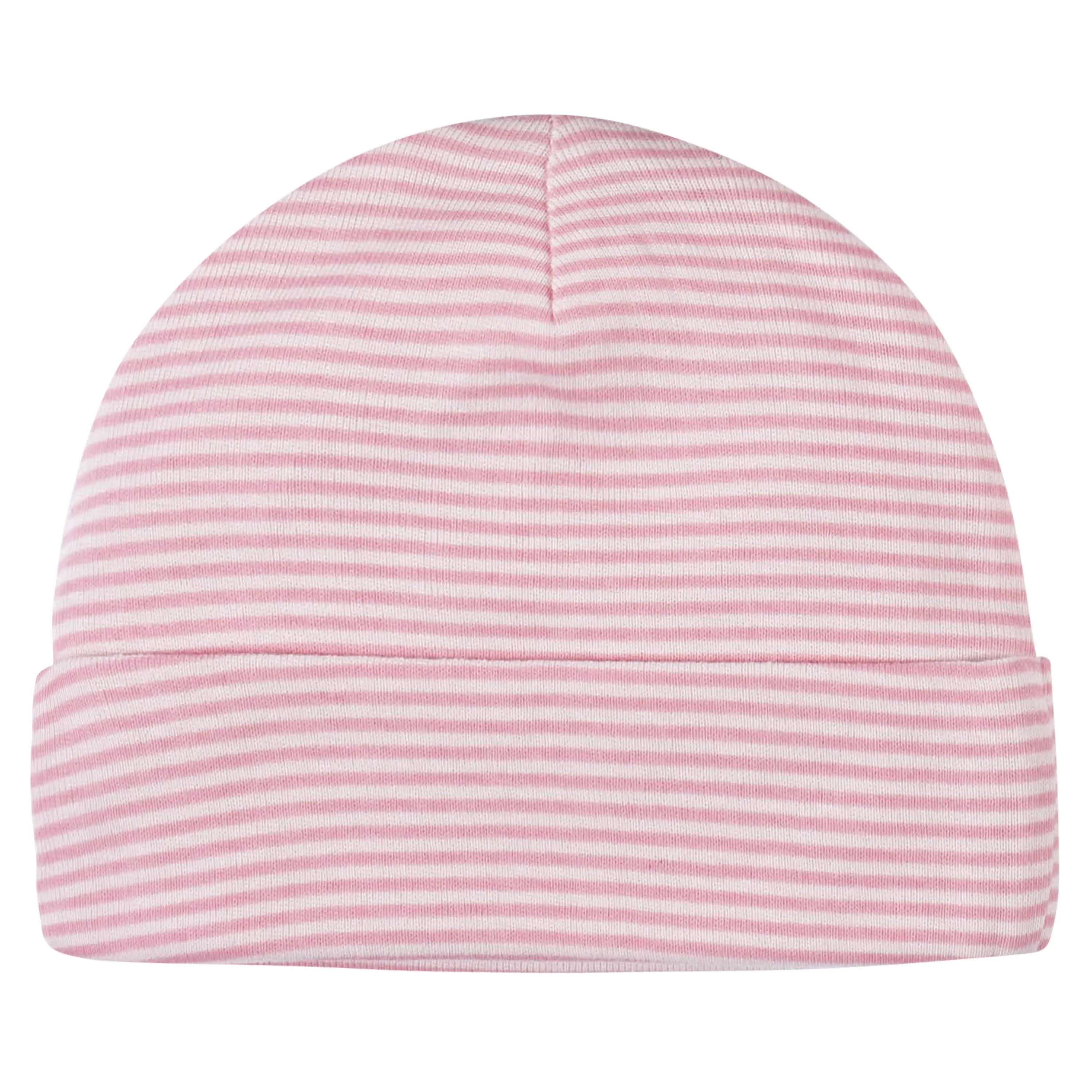 4-Pack Baby Girls Leopard Caps