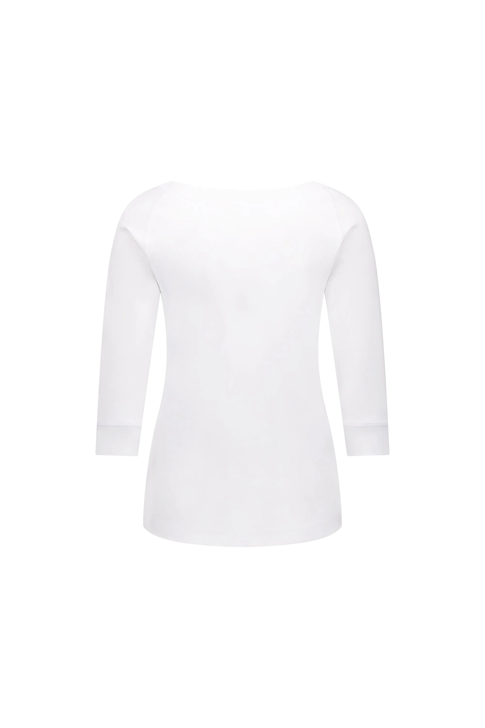 4381 Boat Neck 3/4 Sleeve Top -White