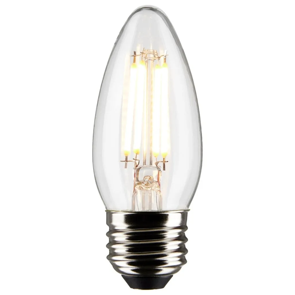 4W B11 LED - Clear - Medium base - 90 CRI - 3000K - 120V - 6PK