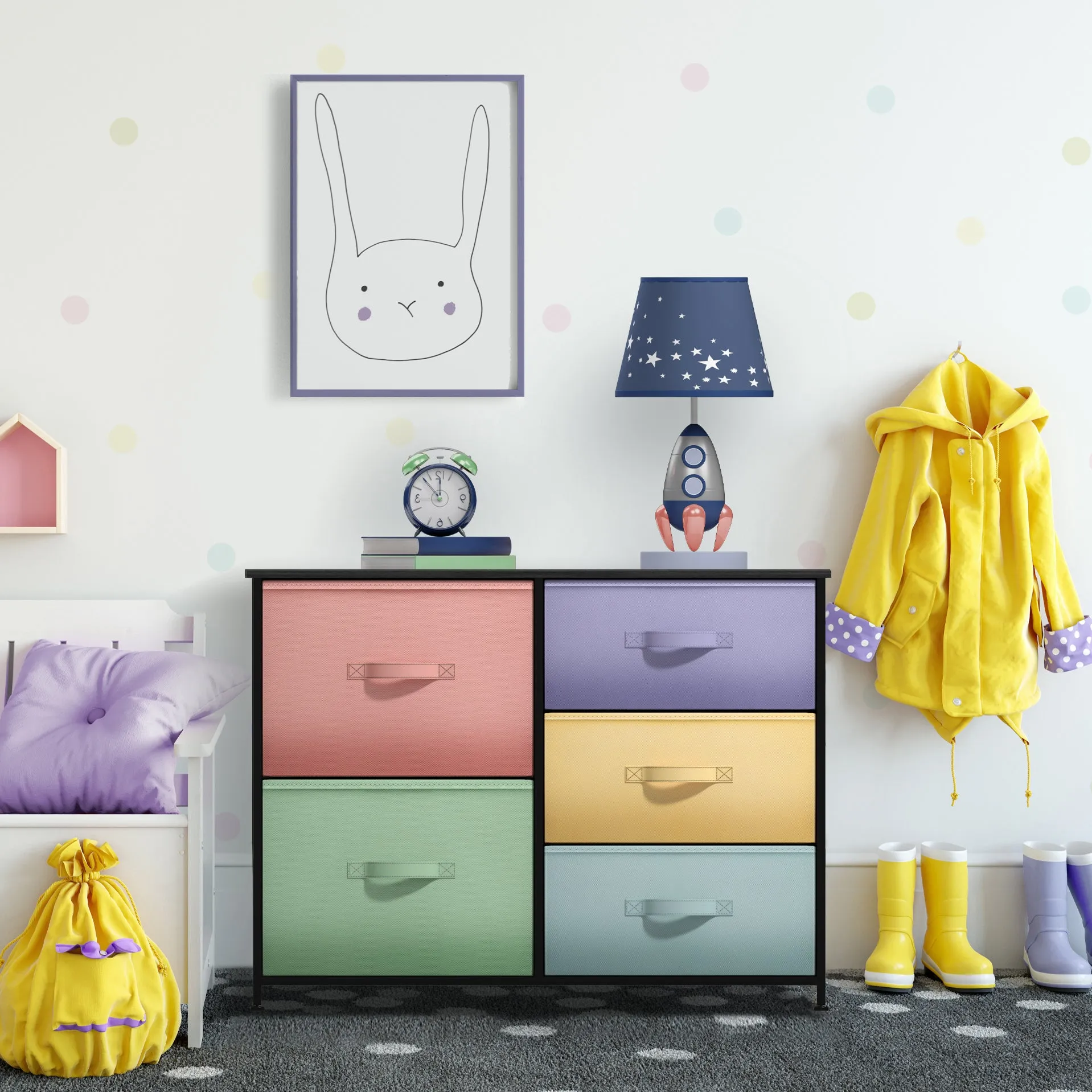 5 Drawer Dresser Nightstand
