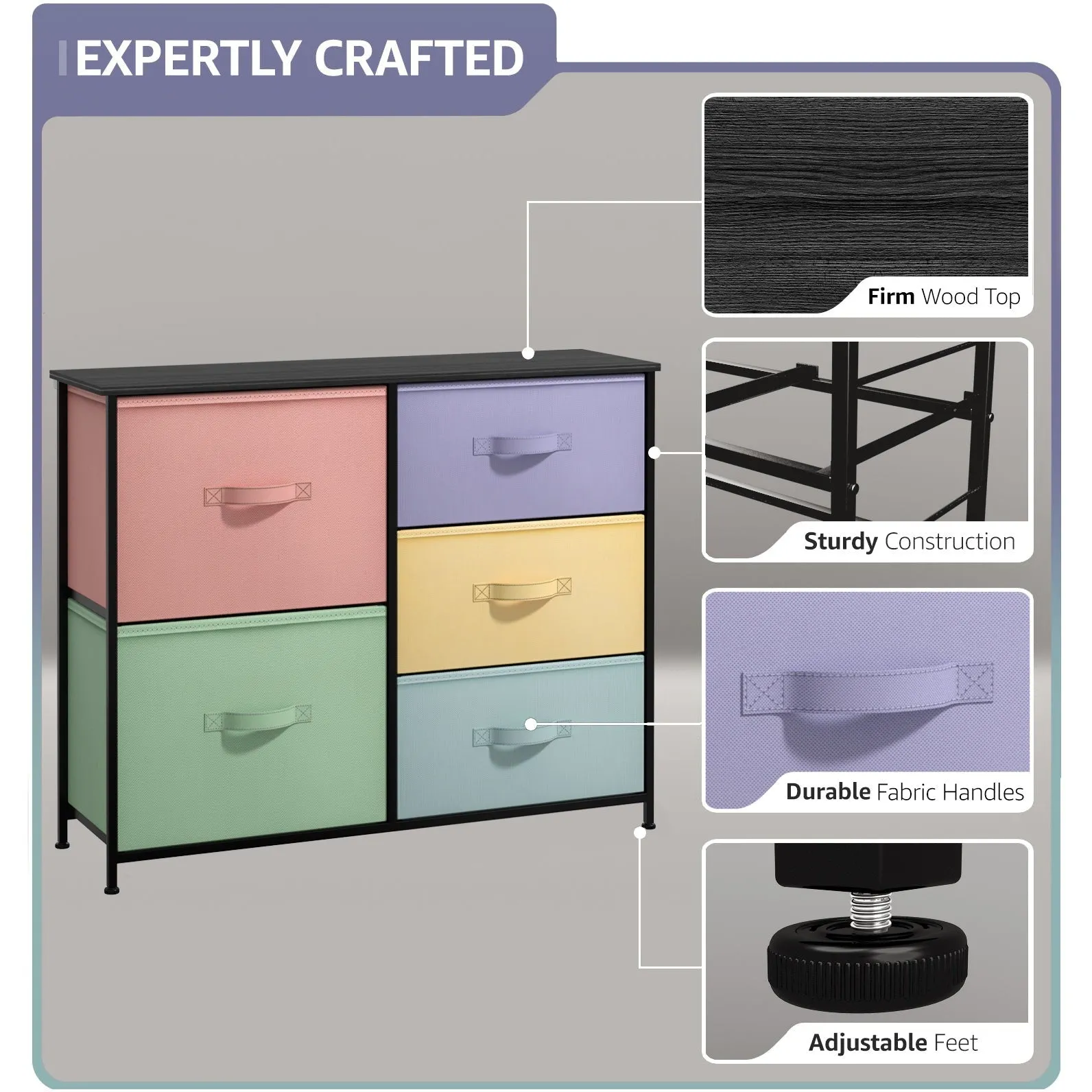 5 Drawer Dresser Nightstand
