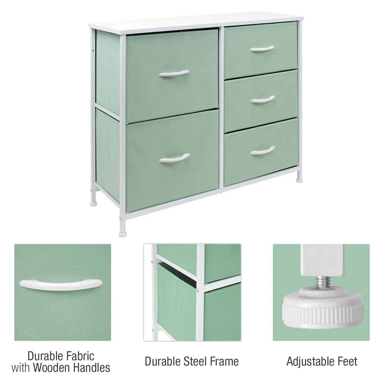5 Drawer Dresser Nightstand