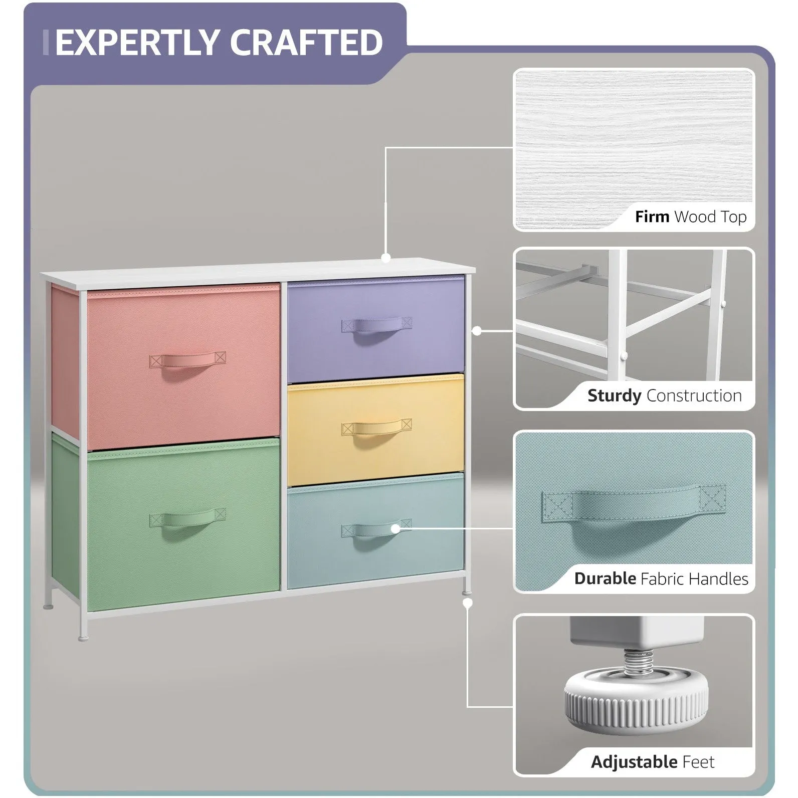 5 Drawer Dresser Nightstand